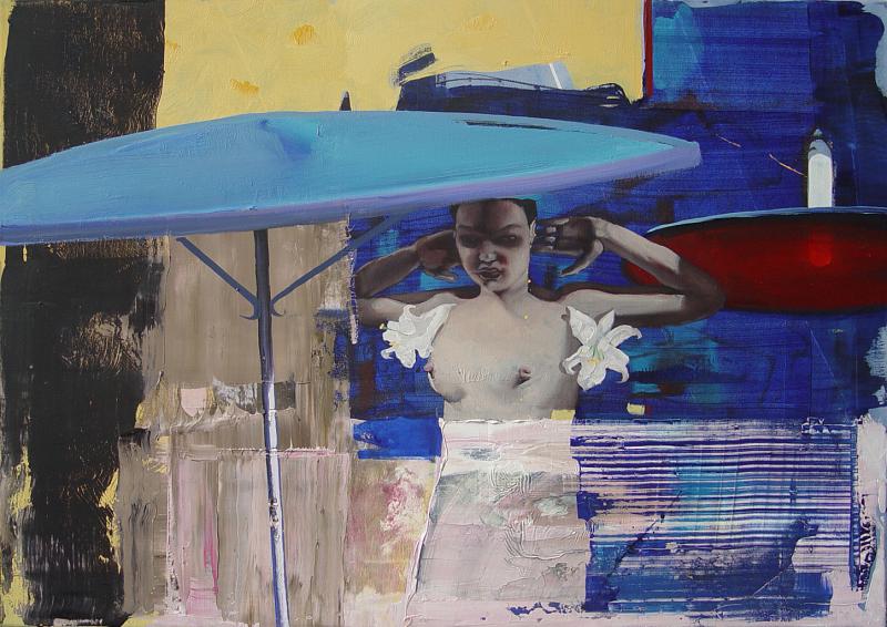 Beachpiece, Painting by Rayk Goetze