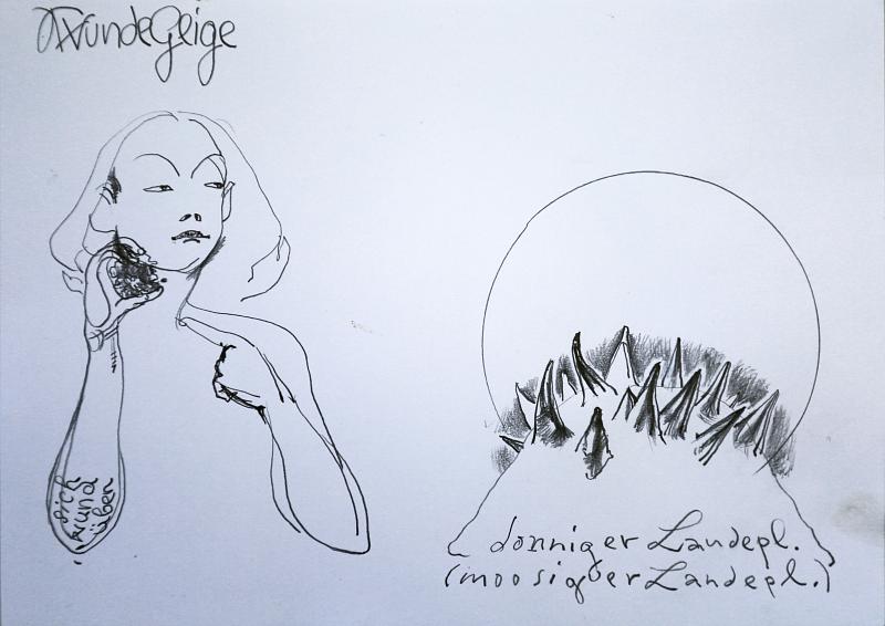 Wunde Geige, Painting by Rayk Goetze