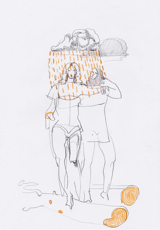 Schwebebalg (Die Freundinnen), Painting by Rayk Goetze