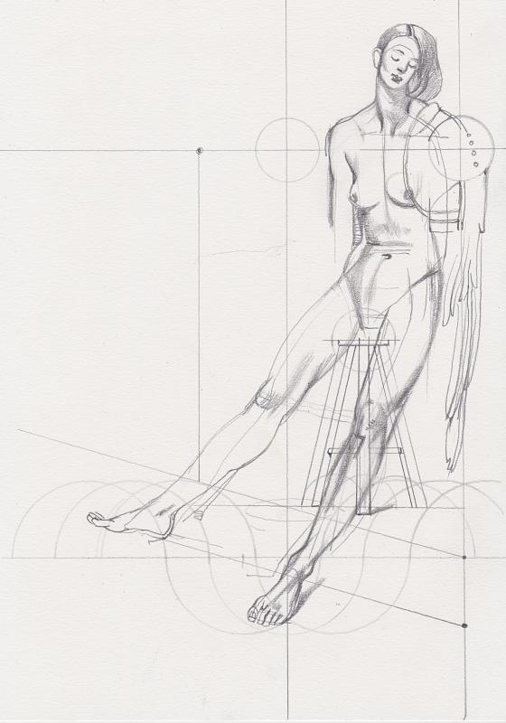 Sitting (Angels Repose), Painting by Rayk Goetze