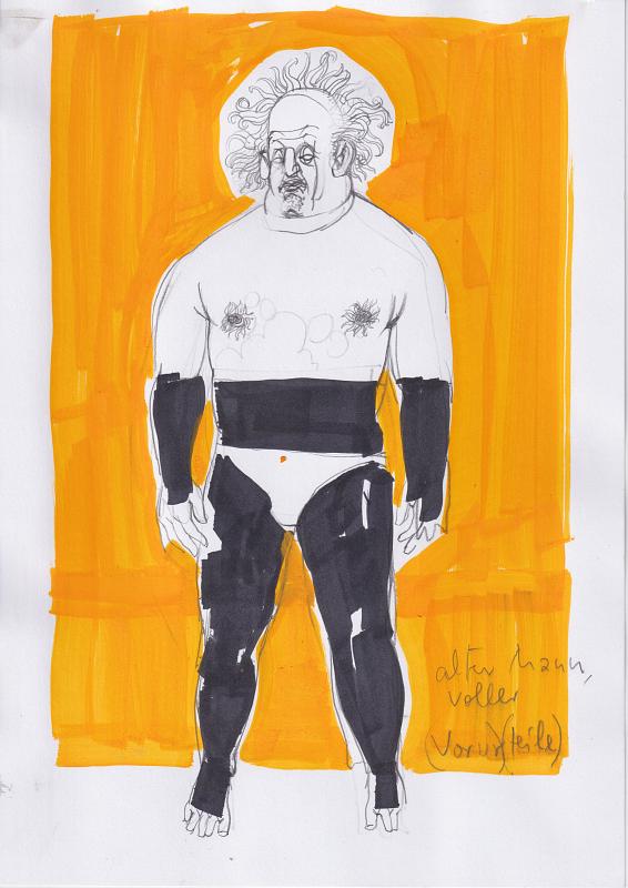 Alter Mann voller Vorurteile, Painting by Rayk Goetze