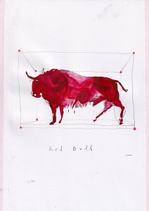 Roter Bulle,Painting by Rayk Goetze