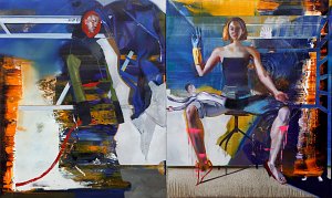Diptych 2,Painting by Rayk Goetze
