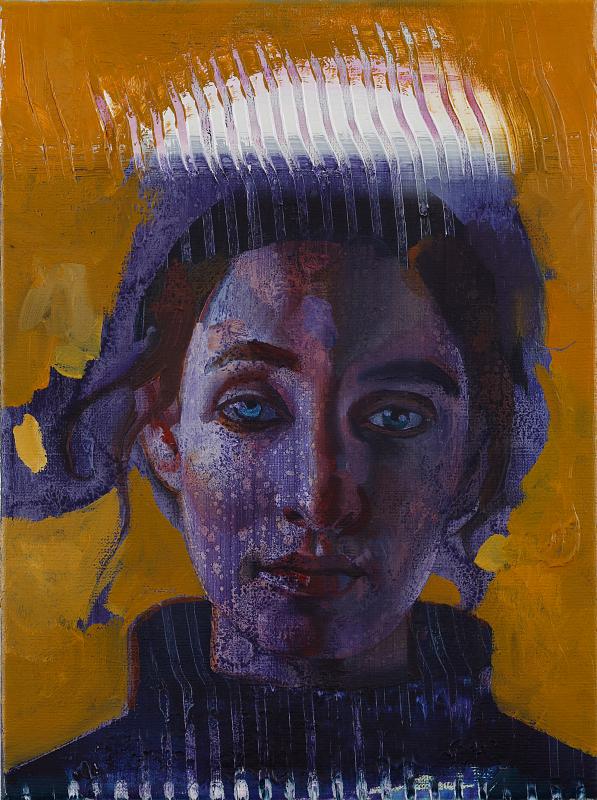 Portrait mit Wolke, Painting by Rayk Goetze