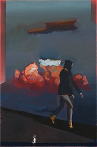 Study of a Walking Figure,Painting by Rayk Goetze
