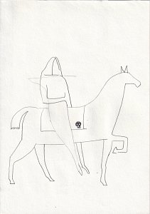 Study of a Rider,Painting by Rayk Goetze
