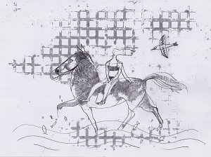 Blaue Reiterin (Study),Painting by Rayk Goetze