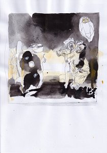 Figuren am Fuße …,Painting by Rayk Goetze