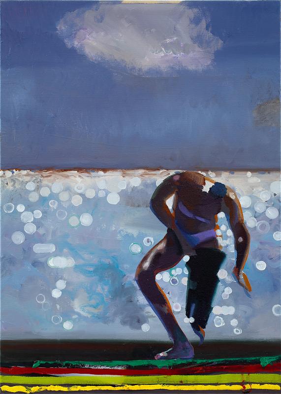 Figure with cloud, Painting by Rayk Goetze