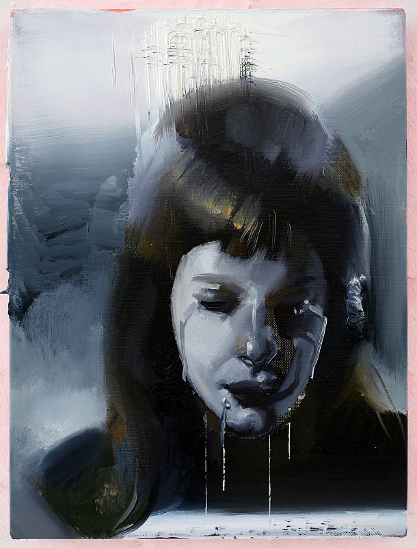 Portrait feucht, Painting by Rayk Goetze