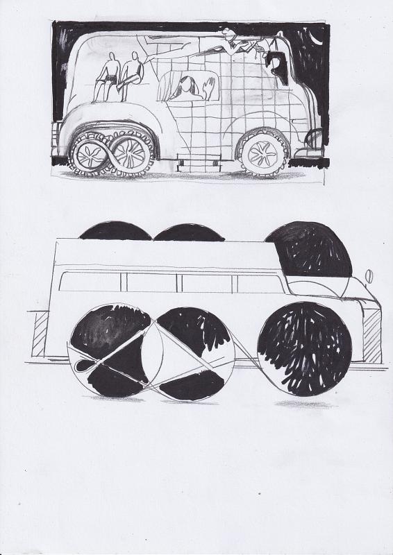 Fluchtauto (1), Painting by Rayk Goetze