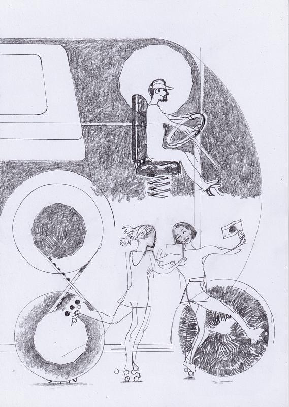 Fluchtauto (3), Painting by Rayk Goetze