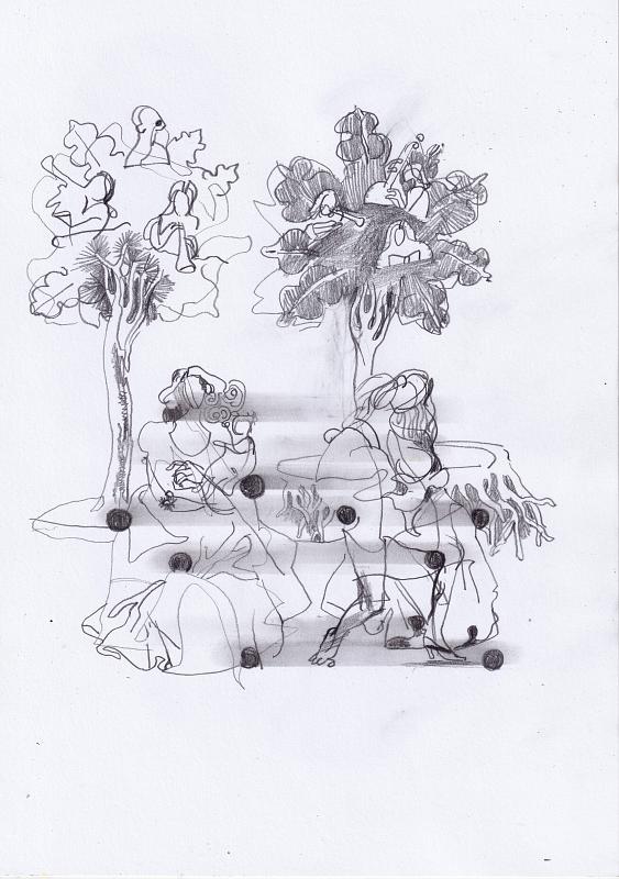 Double Madonna (2), Painting by Rayk Goetze