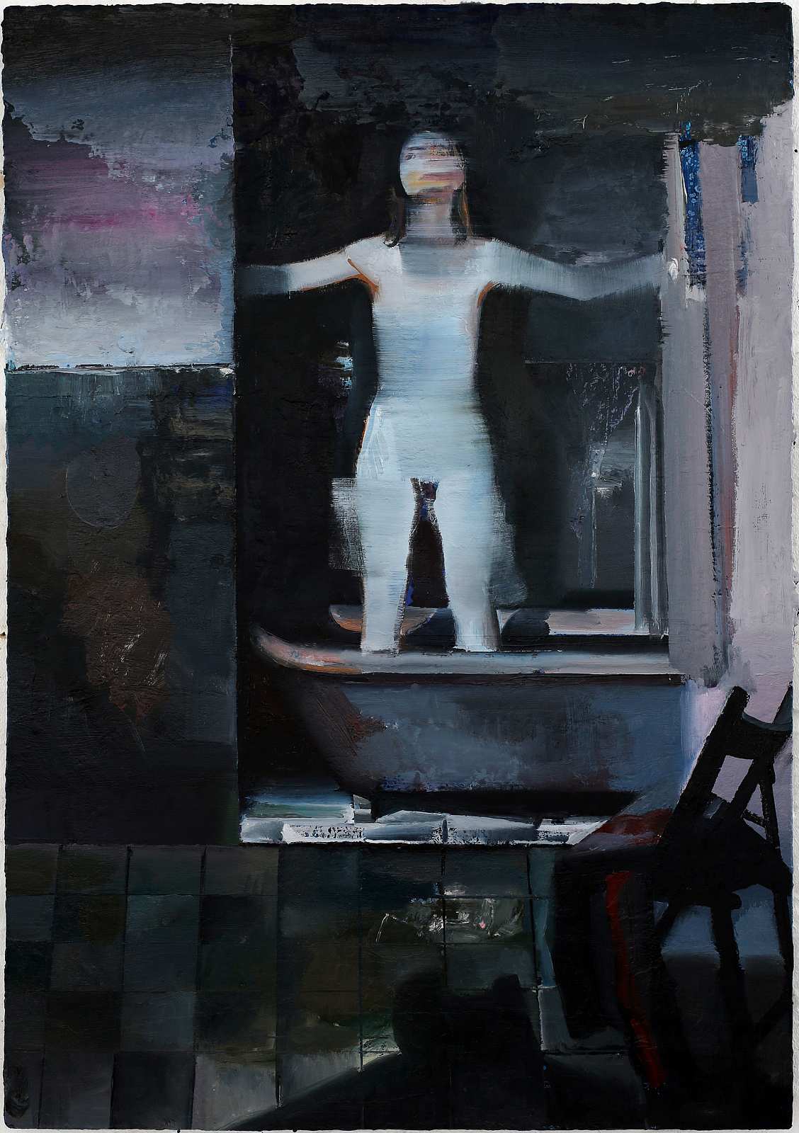 Adrian's Bathroom,Painting by Rayk Goetze