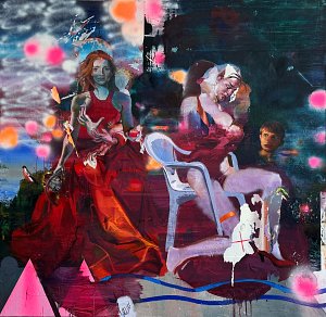 Zwei Madonnen (Stand),Painting by Rayk Goetze