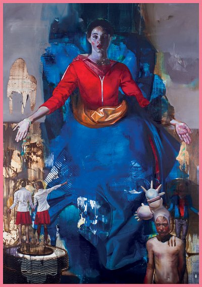 Einladung Kunstraum Potsdam, AbbIldung: Maria voll der Gnaden, 260 x 180cm, Oil, Acrylic on canvas, 2012
