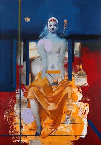 Sitting Figure,Painting by Rayk Goetze